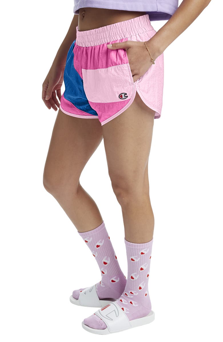Champion Colorblock Crinkle Nylon Shorts, Alternate, color,
