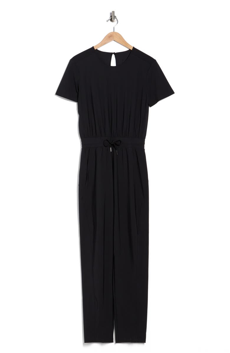 Sweaty Betty Explorer Short Sleeve Jumpsuit, Main, color, Black