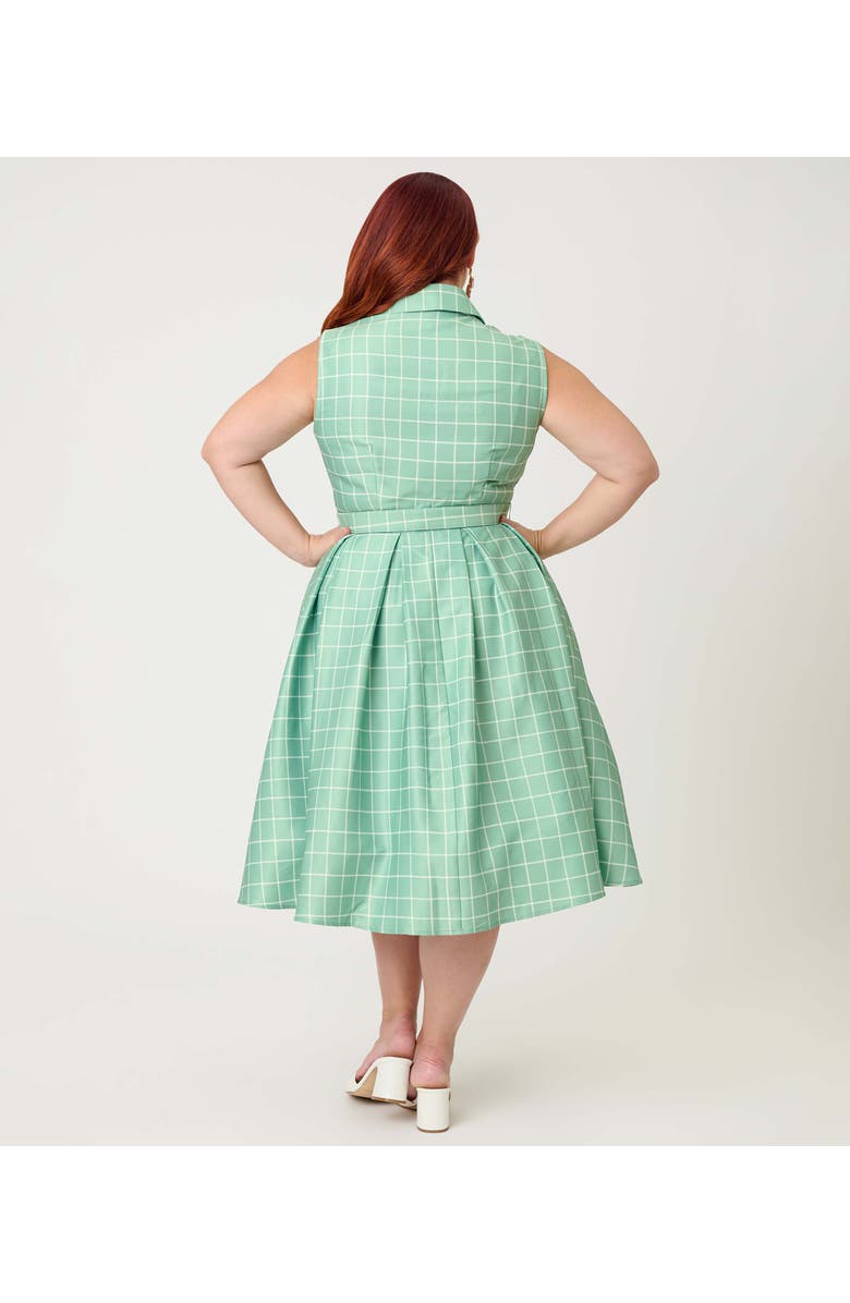 Unique Vintage Plus Size 1950s Edith Swing Dress, Alternate, color, Mint Plaid