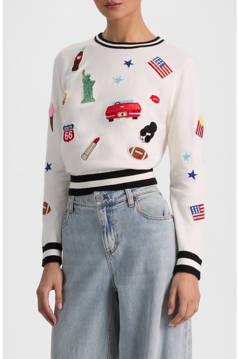 Carolann Americana Sweatshirt, Alternate, color, SFTWHMLTI