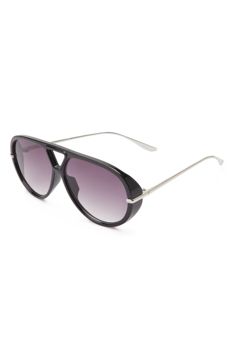 Vince Camuto Gradient Aviator Sunglasses, Alternate, color, Black