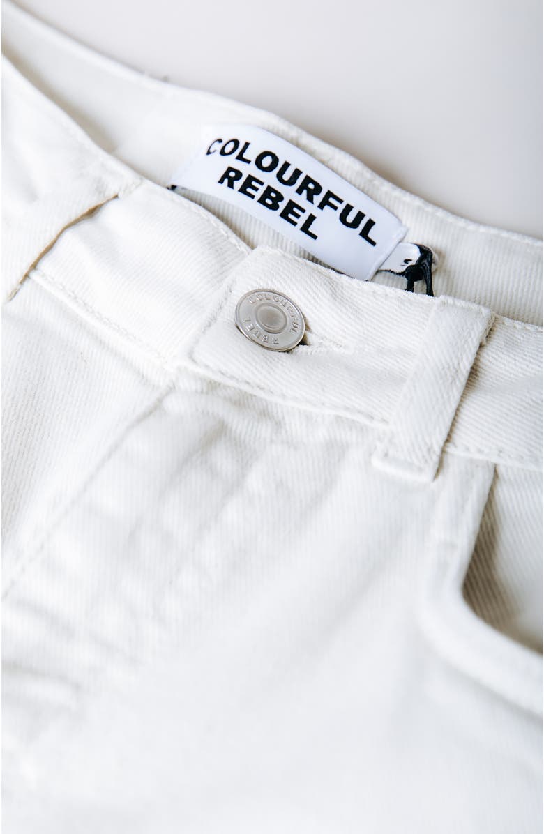 Colourful Rebel Jones Braided Straight Leg Denim Pants, Alternate, color, White