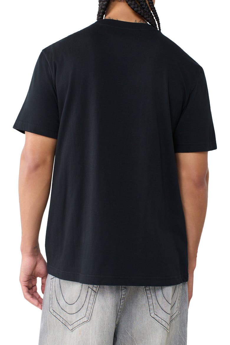Checkered Buddha Cotton Graphic T-Shirt, Alternate, color, JET BLACK