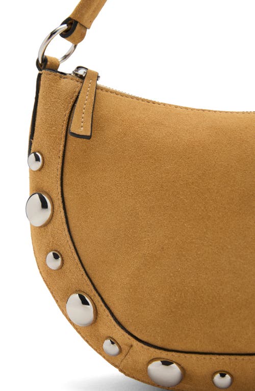 Mango Studded Suede Shoulder Bag In Yellow