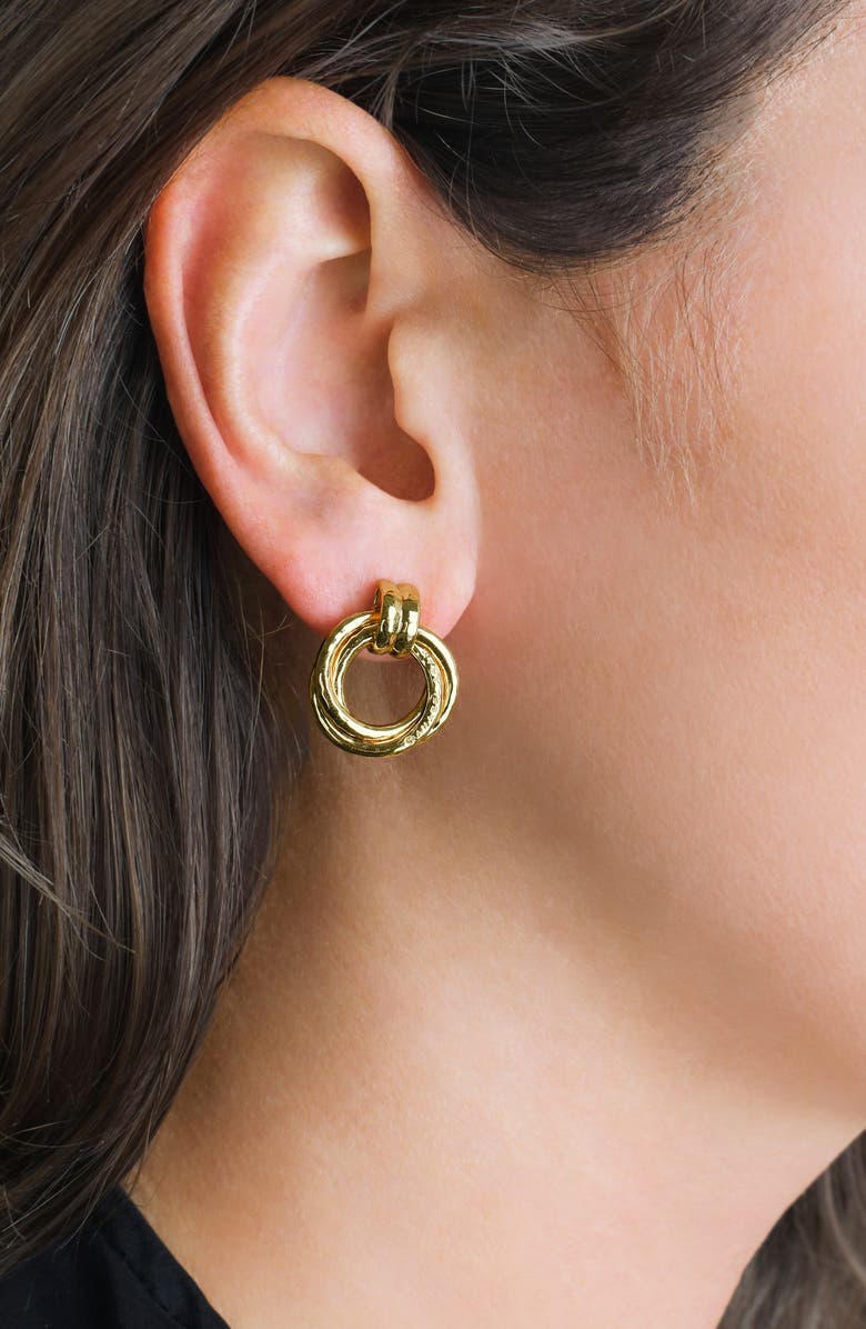 Anabel Aram Jewelry Neptune Triple Ring Earrings, Alternate, color, Gold