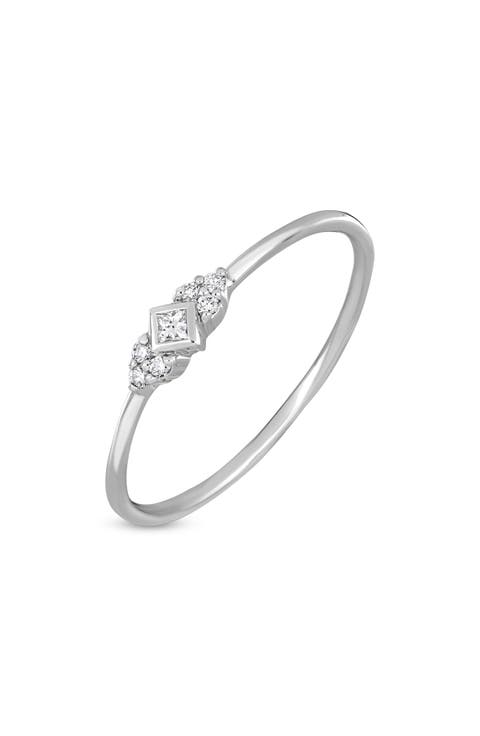 Mika 18K White Gold Diamond Stackable Ring