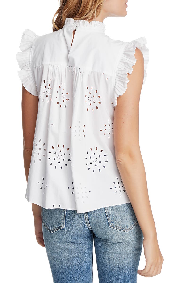 1.STATE Eyelet Flutter Sleeve Top, Alternate, color, 