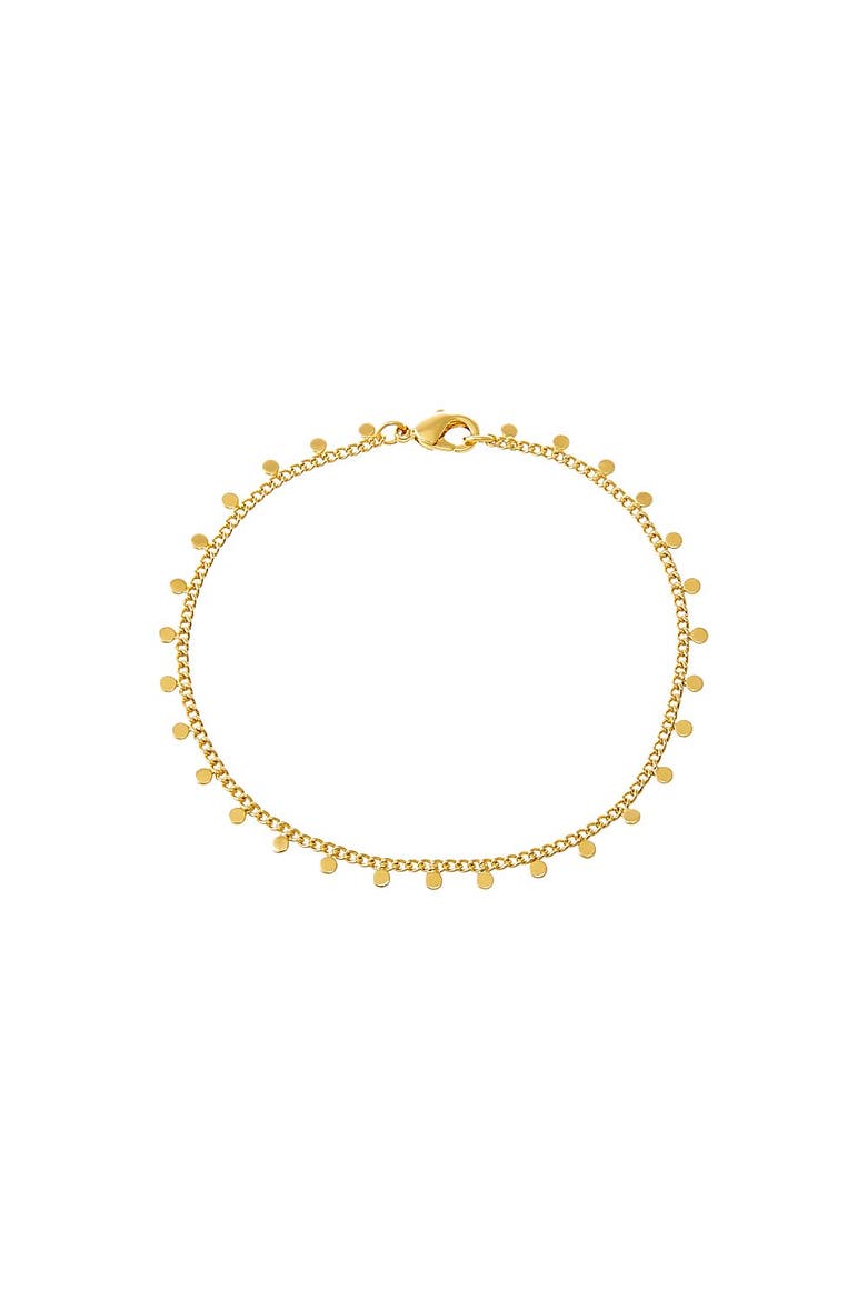 Solid Dangling Discs Cuban Link Bracelet, Main, color, Gold