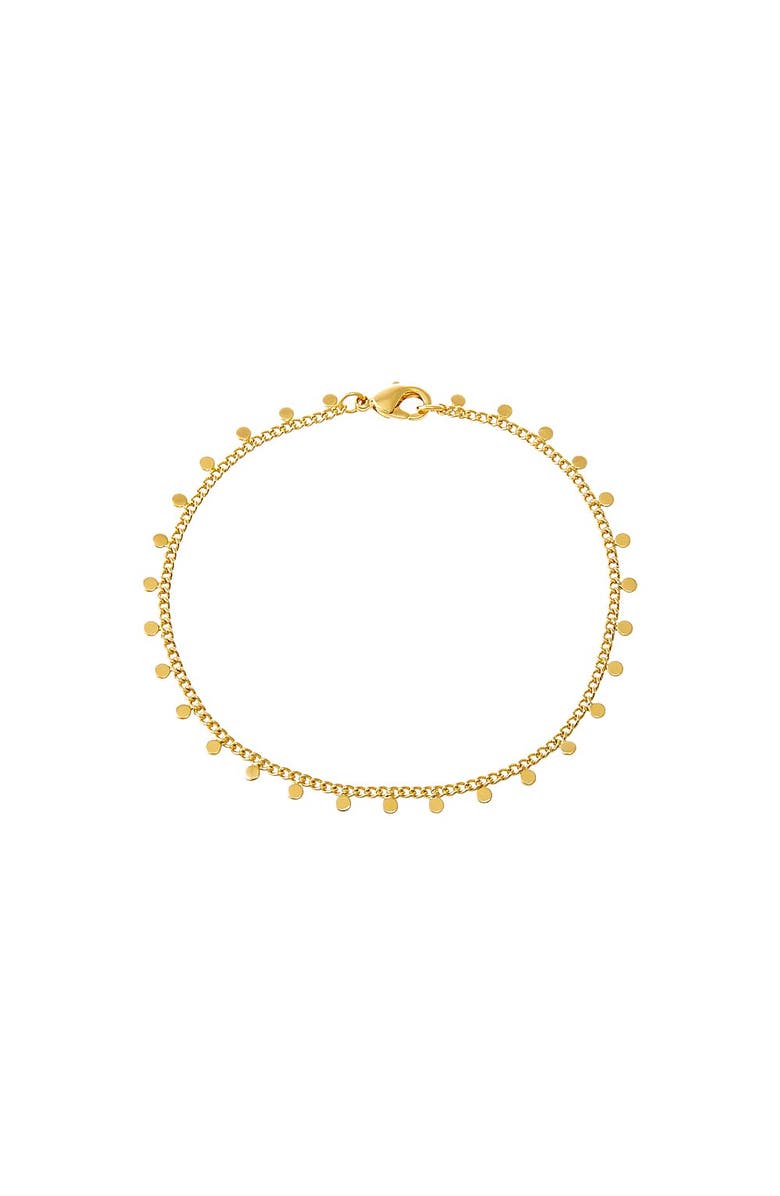 BY ADINA EDEN Solid Dangling Discs Cuban Link Bracelet, Main, color, Gold