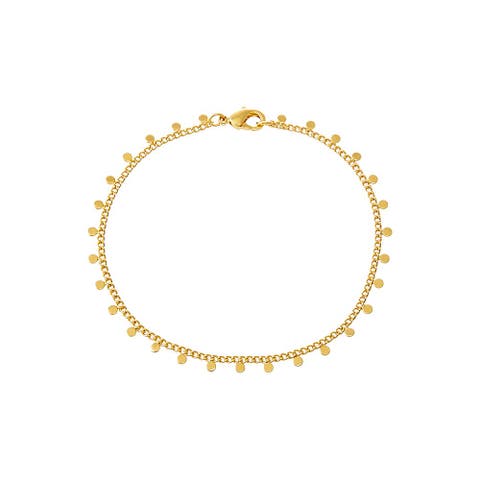 Solid Dangling Discs Cuban Link Bracelet