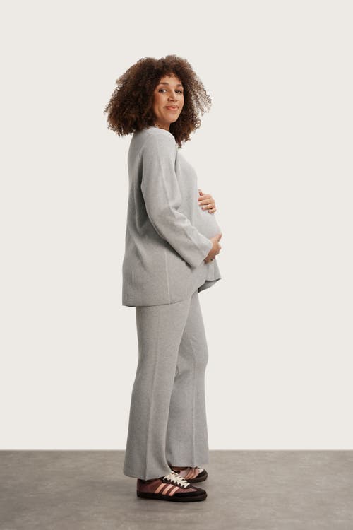 Nom Maternity Thomasine Sweater Cardigan In Gray