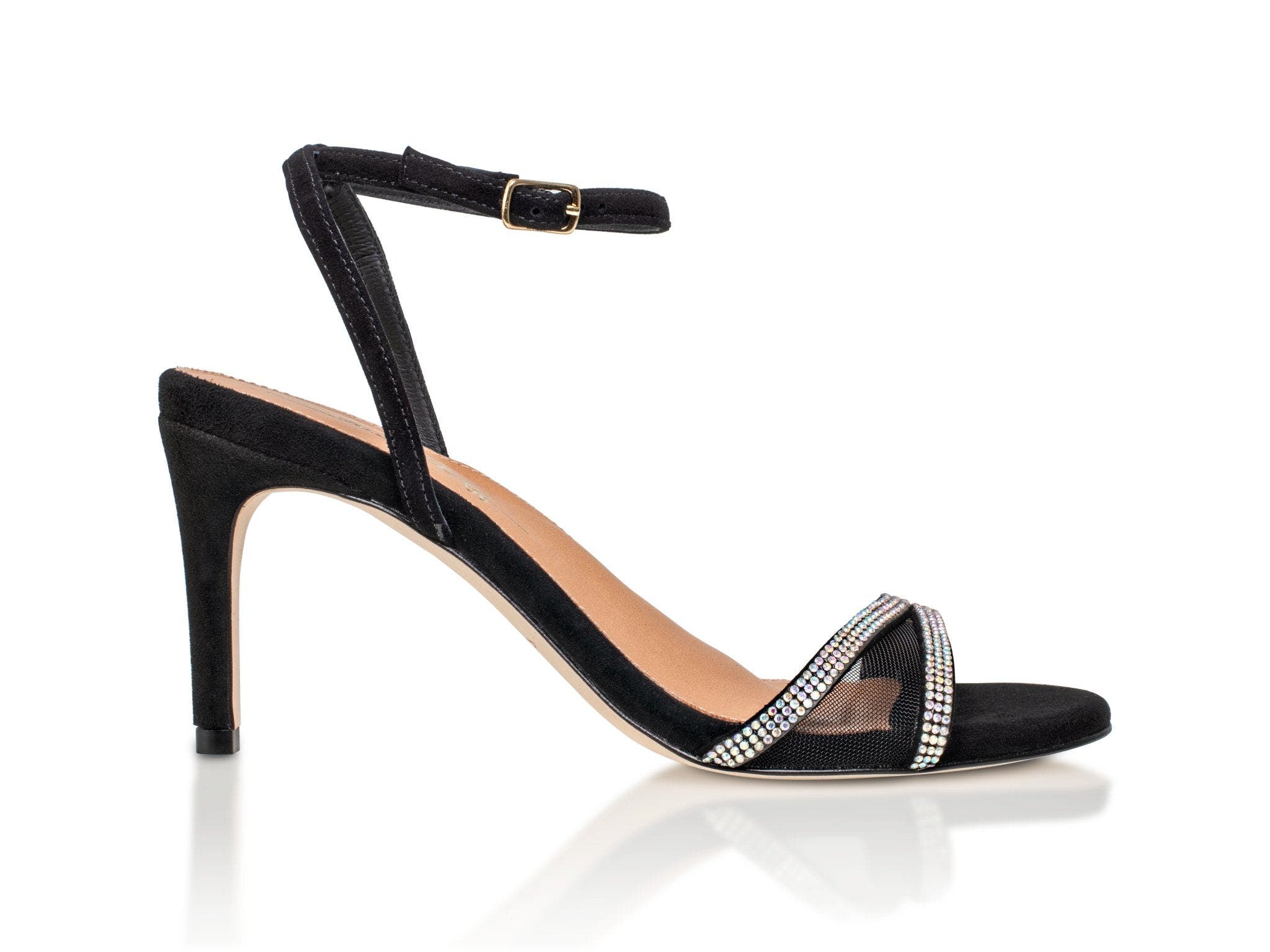 Fame Ankle Strap Sandal Heel, Main, color, Black