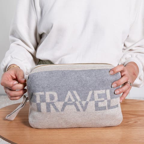 Dual Travel Organic Cotton Travel Blanket and Eye Mask Set