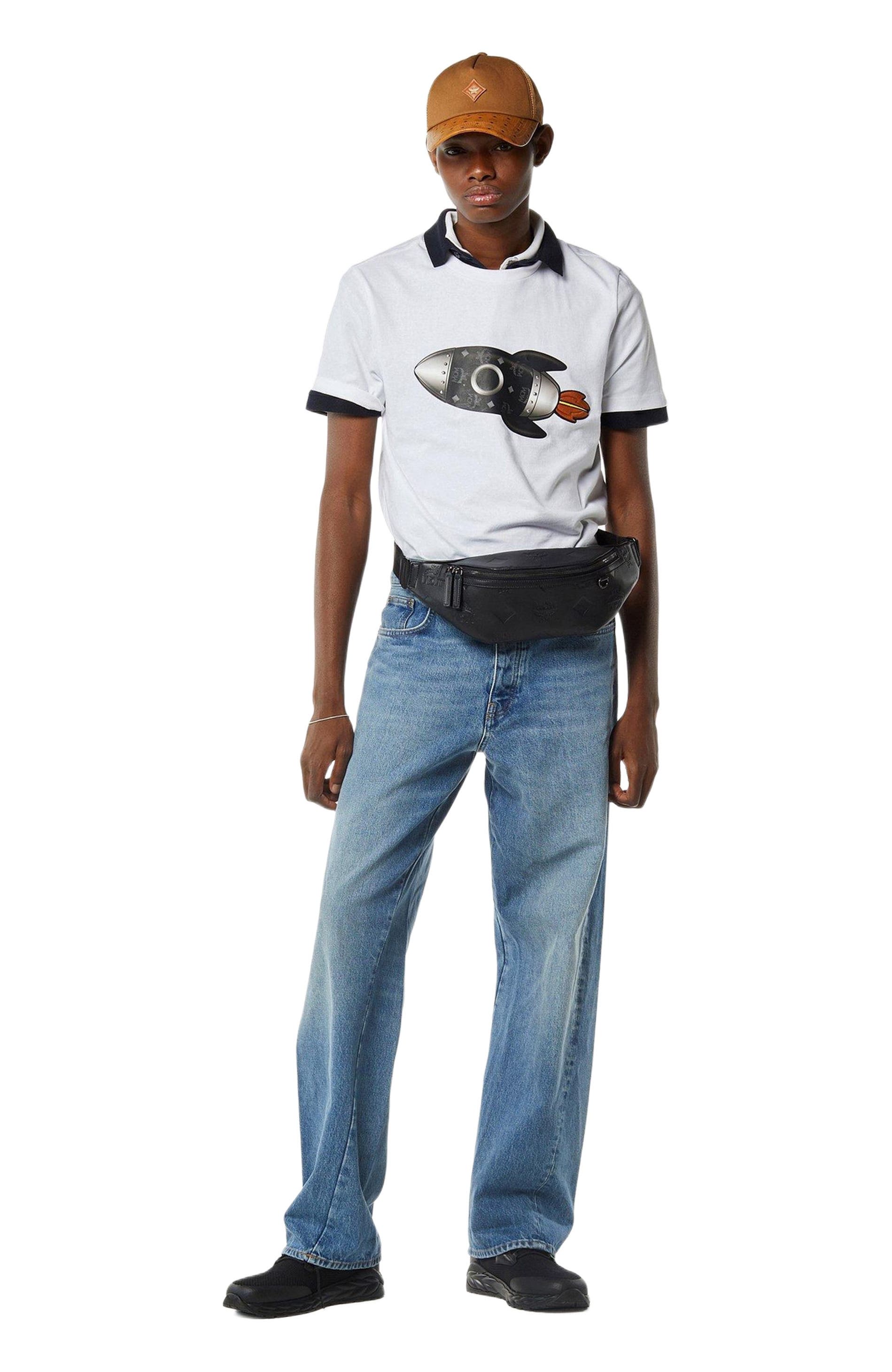 MCM Medium Fursten Belt Bag in Maxi Monogram Leather, Alternate, color, Black