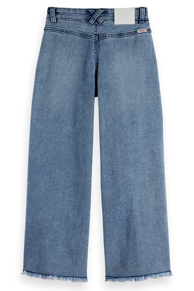 Kids' Floral Wide Leg Denim Jeans, Alternate, color, COASTAL BLUE