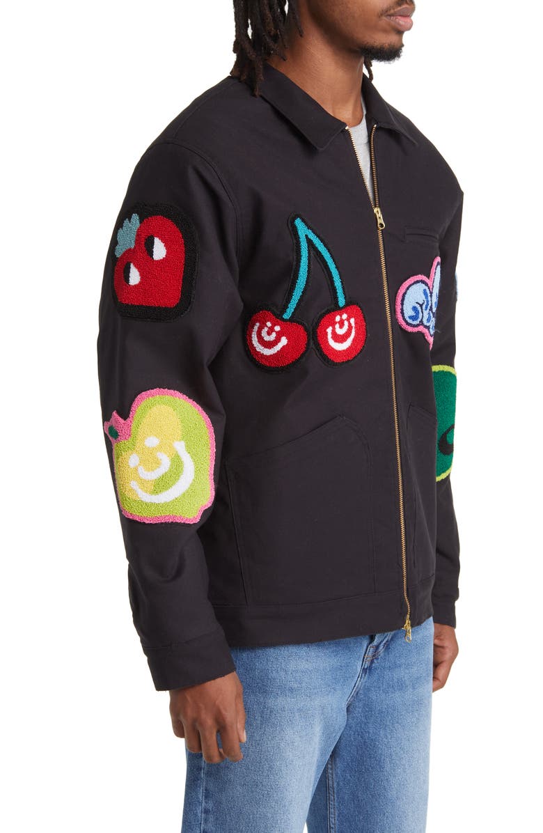 MARKET Airheads Flavor Blasted Patch Cotton Zip-Up Jacket, Alternate, color, 