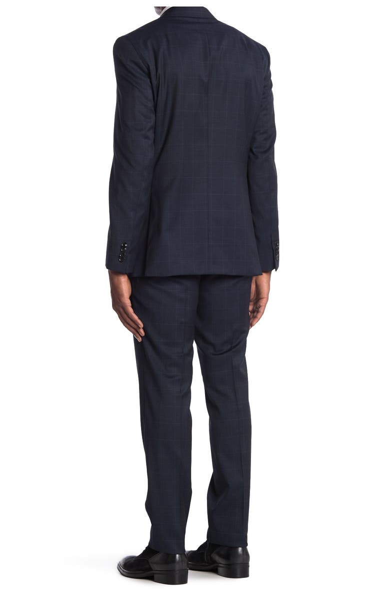 Ted Baker London Jay Blue Plaid Two Button Notch Lapel Trim Fit Suit, Alternate, color,