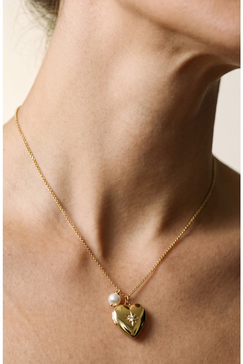 Catalina Heart Locket Necklace, Alternate, color, GOLD