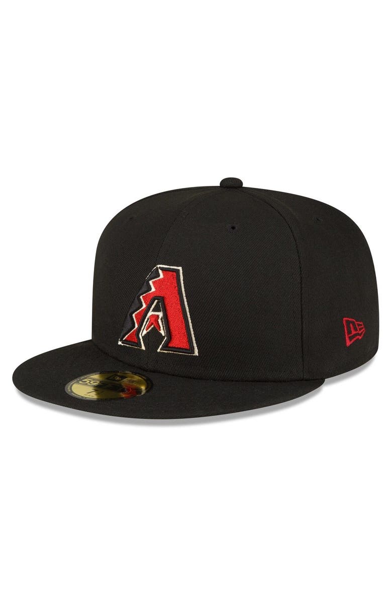 New Era Men's New Era Black Arizona Diamondbacks Throwback Authentic Collection 59FIFTY Fitted Hat, Main, color, 