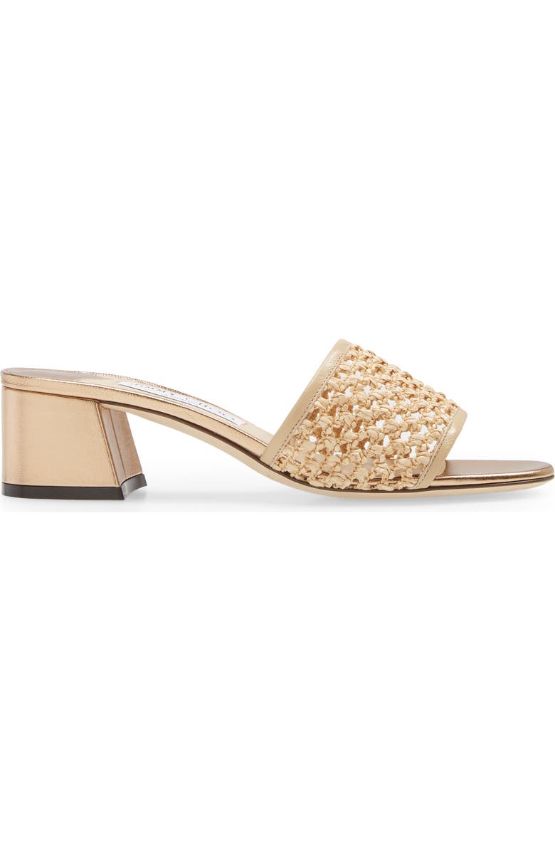 Jimmy Choo Minea Woven Raffia Sandal, Alternate, color,