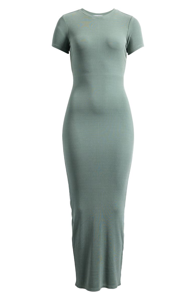 Good American Rib Maxi T-Shirt Dress, Alternate, color, 