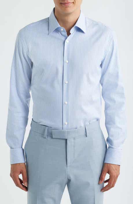 Hank Slim Fit Stripe Stretch Cotton Dress Shirt
