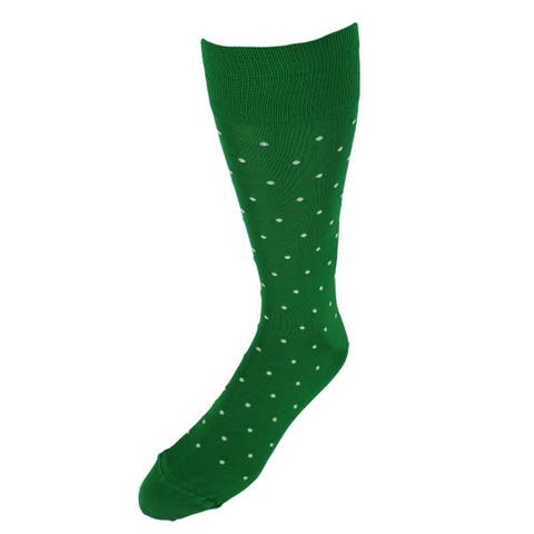 Leo Polka Dot Mercerized Cotton Mid-Calf Socks