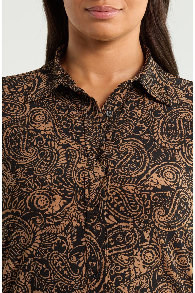 Paisley Long Sleeve Slim Fit Knit Shirt, Alternate, color, ANNE BLACK / VICUNA