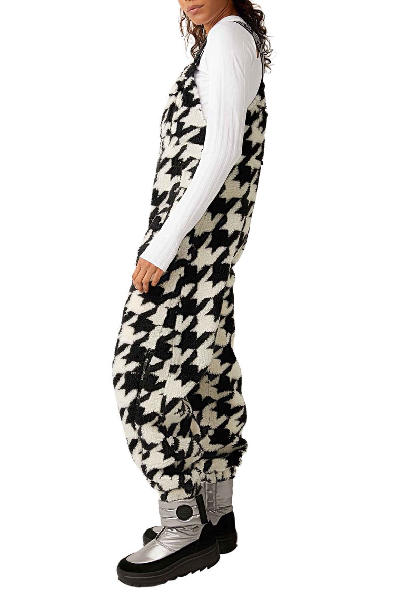 FP Movement by Free People FP Movement Hit the Slopes Fleece Overalls, Alternate, color, Houndstooth Combo