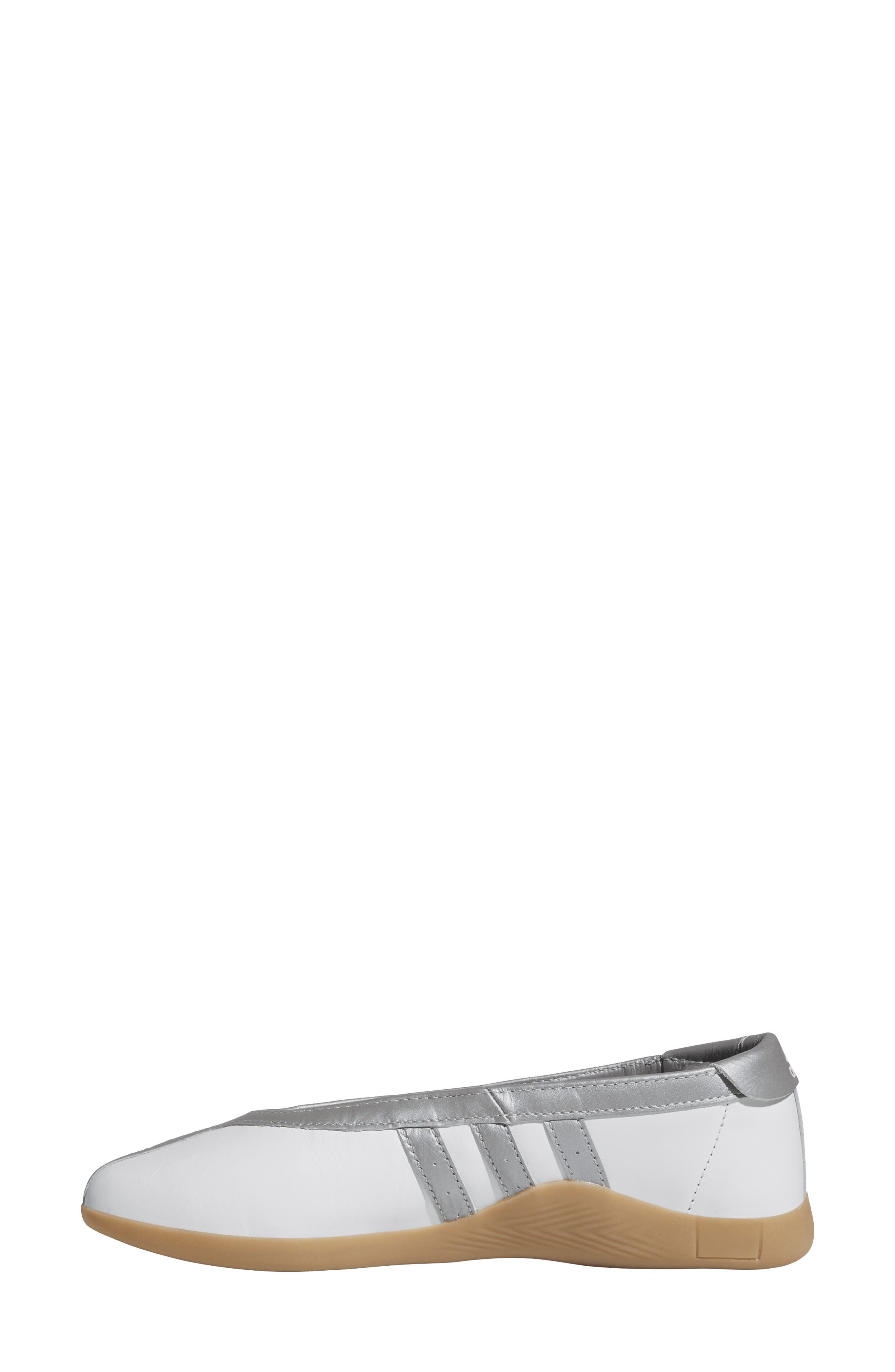 adidas Taekwondo Mei Ballet Flat, Alternate, color, White/ Silver Metallic/ Gum