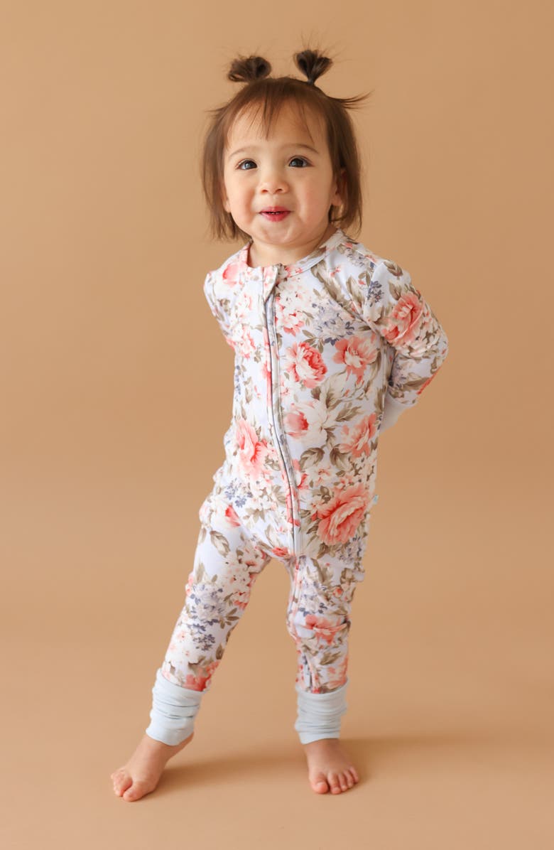 Posh Peanut Aviva Fitted Convertible One-Piece Pajamas, Alternate, color, Blue