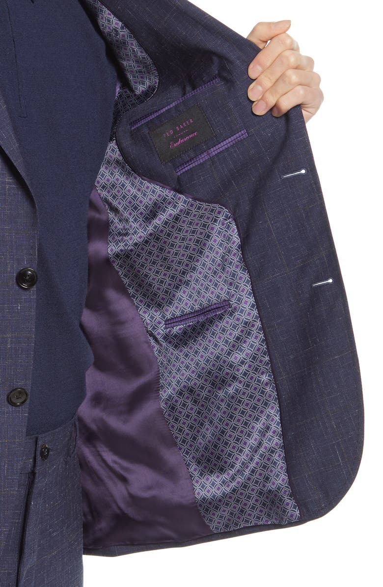 Ted Baker London Ralph Extra Slim Fit Solid Wool & Linen Suit, Alternate, color, 