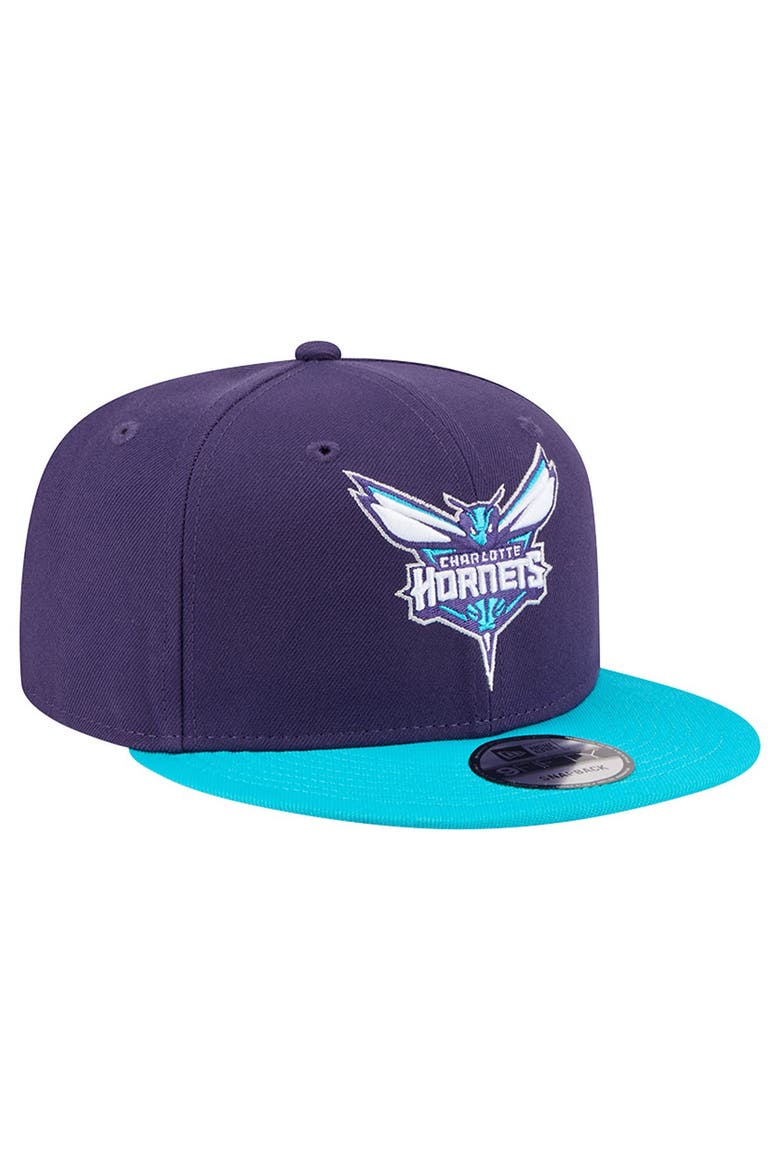 Men's New Era  Purple Charlotte Hornets Two-Tone 9FIFTY Snapback Hat, Alternate, color, Purple