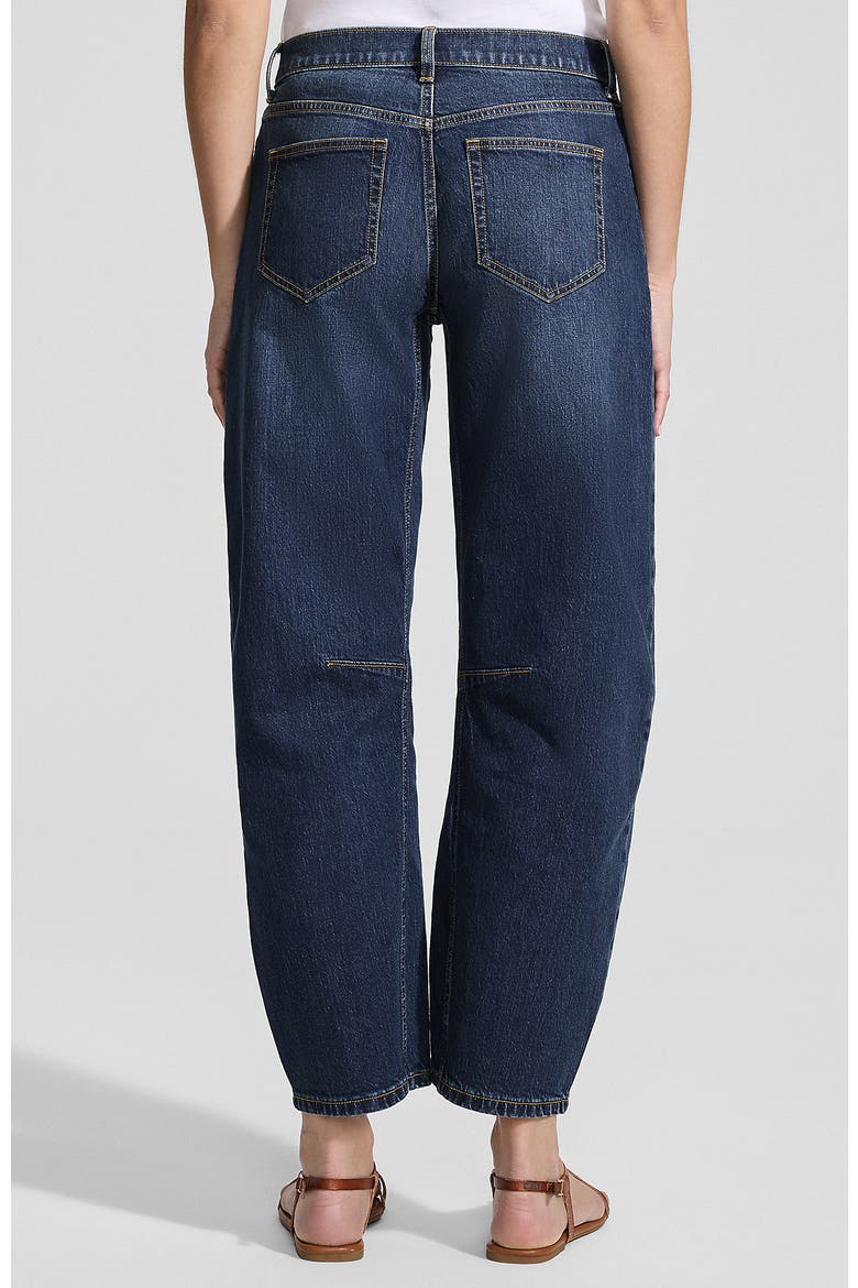 Soft Denim Relaxed Barrel Leg Ankle Jeans, Alternate, color, Dark Indigo Blue Wash