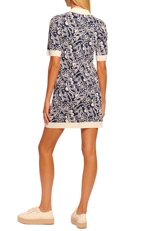 Ramy Brook Erin Knit Short Sleeve Mini Dress In Navy Boucle