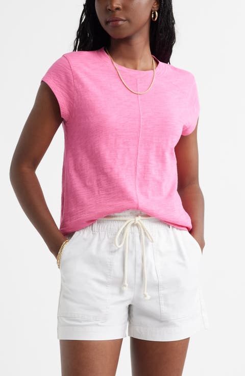 Short Raglan Sleeve Cotton Tee