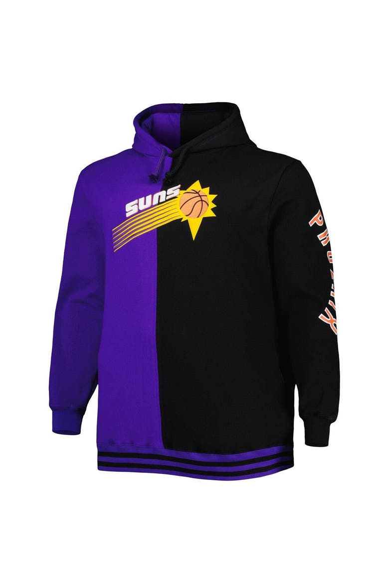 Men's Mitchell & Ness Purple/Black Phoenix Suns Big & Tall Hardwood Classics Split Pullover Hoodie, Alternate, color, Purple