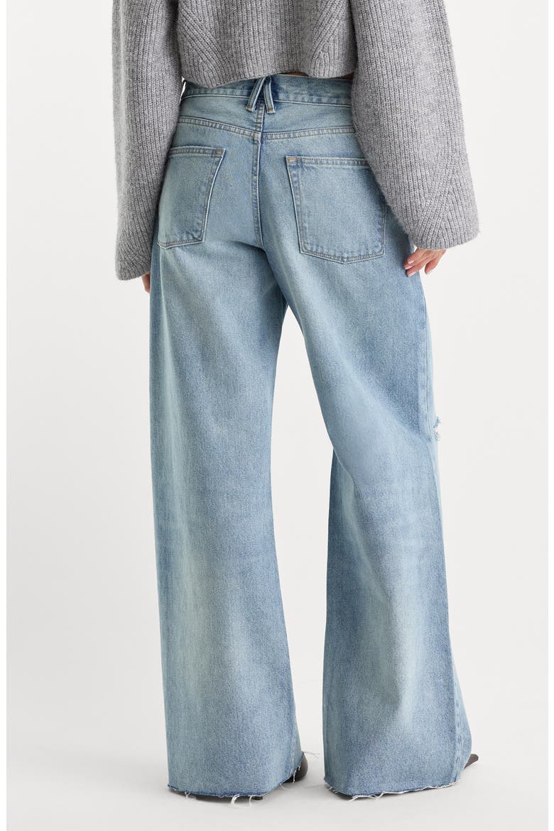 Low Slung Ripped Wide Leg Baggy Jeans, Alternate, color, TERRA