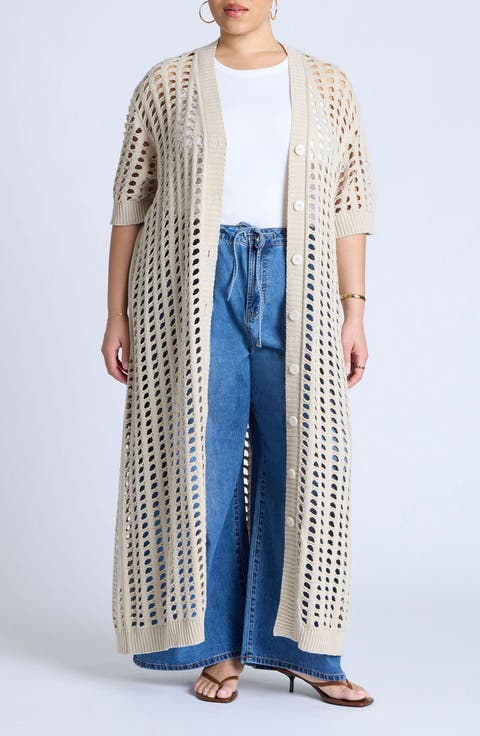 Open Stitch Duster Cardigan
