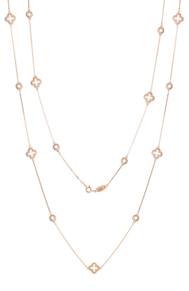 SUZY LEVIAN CZ Pavé Station Chain Necklace, Alternate, color, Pink