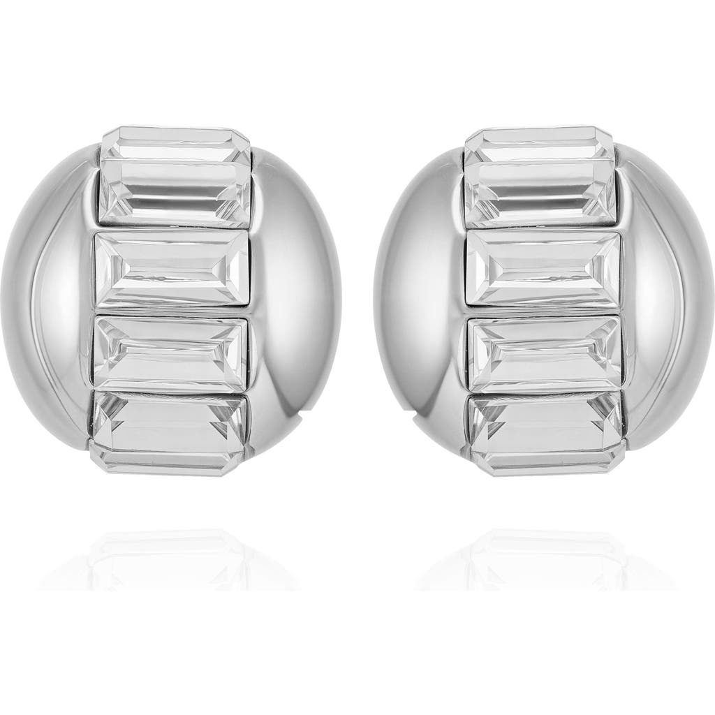 Vince Camuto Baguette Crystal Stud Earrings In Metallic