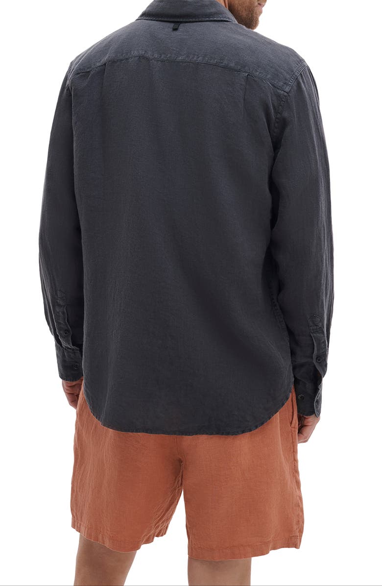 rag & bone Finch Linen Button-Up Shirt, Alternate, color, Phantom Grey