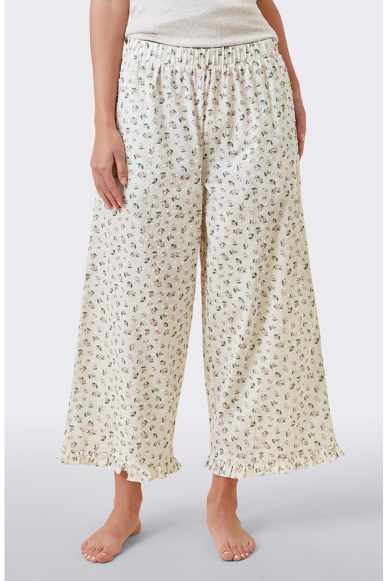 Swiss Dot Crop Pajama Pants, Main, color, ROSEBUD FLORAL