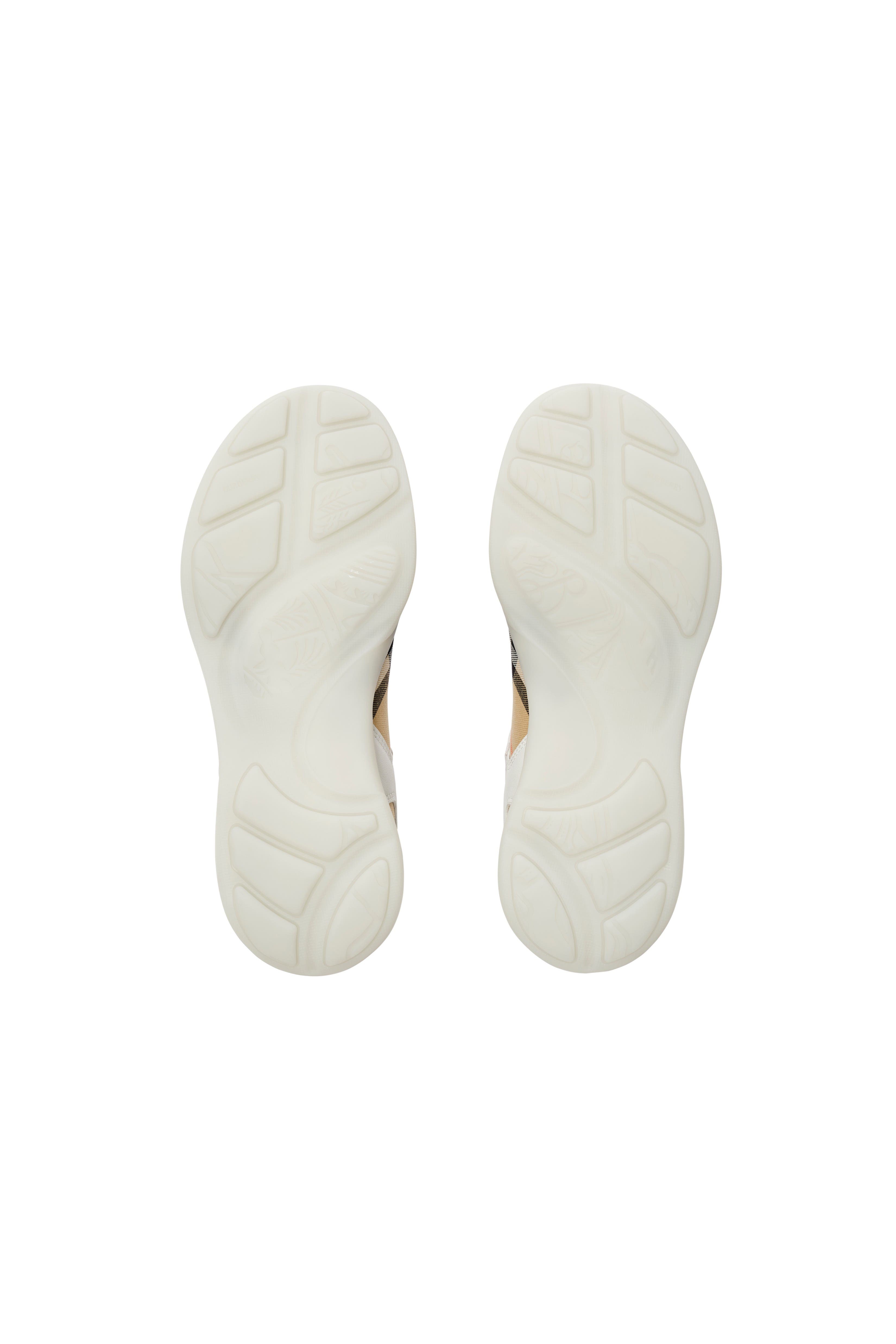 Check and Leather Matrix Sneakers, Alternate, color, Optic white