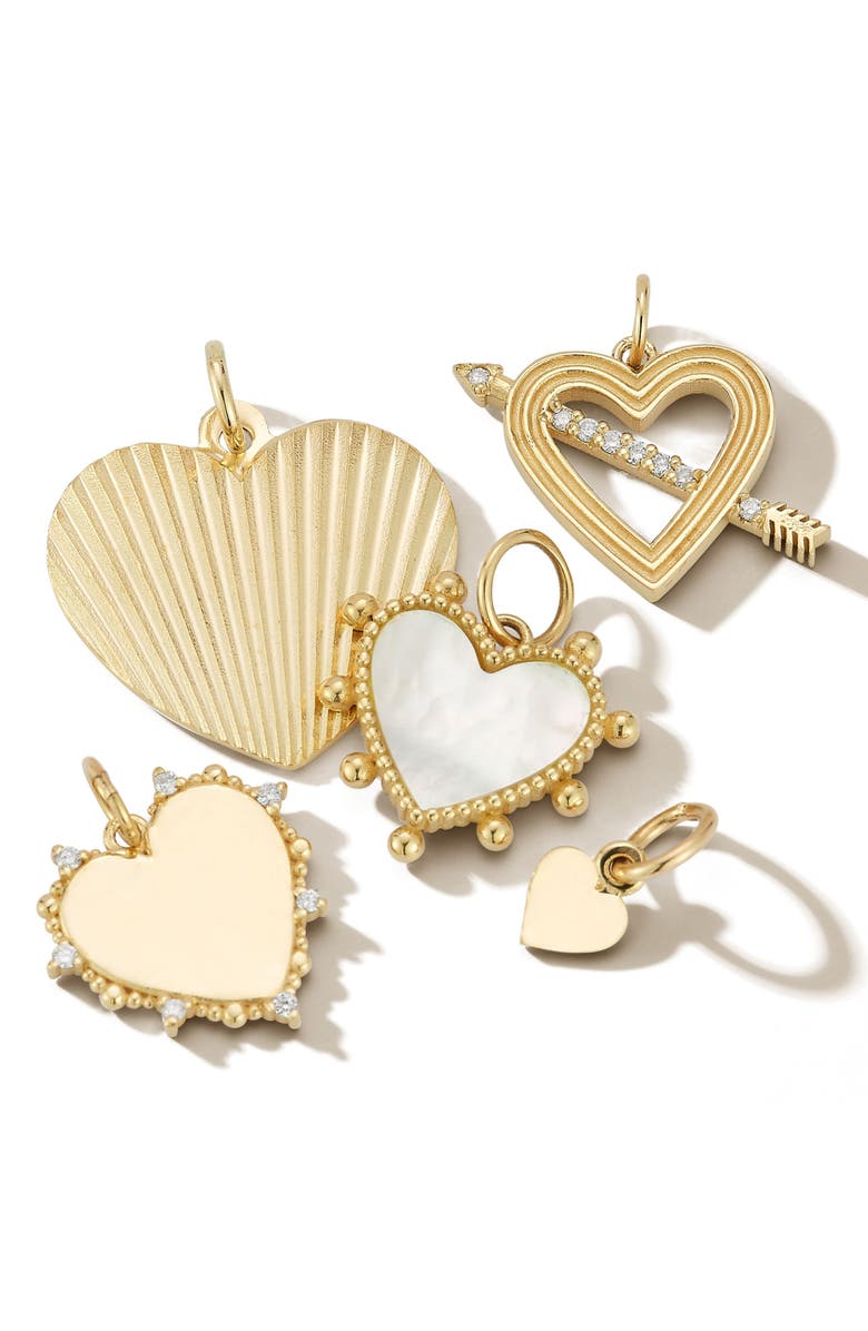 Ember Fine Jewelry 14K Gold Mother-of-Pearl Heart Charm Pendant, Alternate, color, Gold