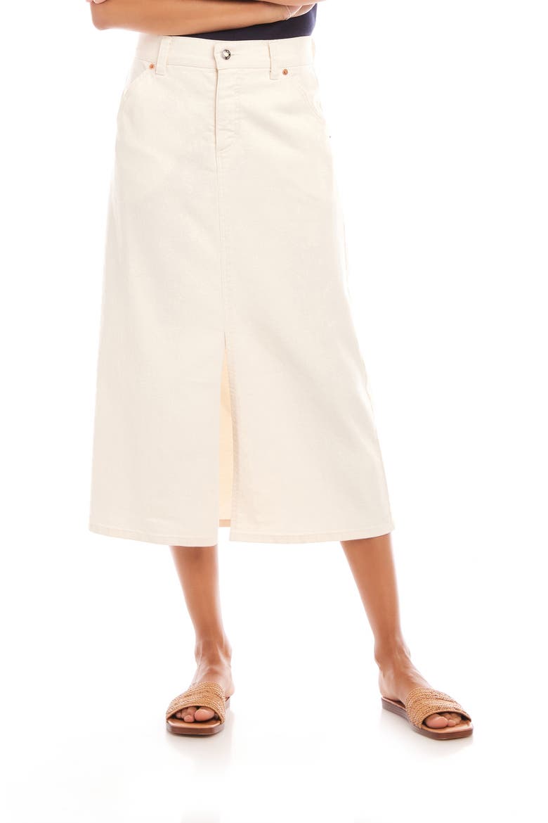 Denim Midi Skirt, Main, color, NATURAL
