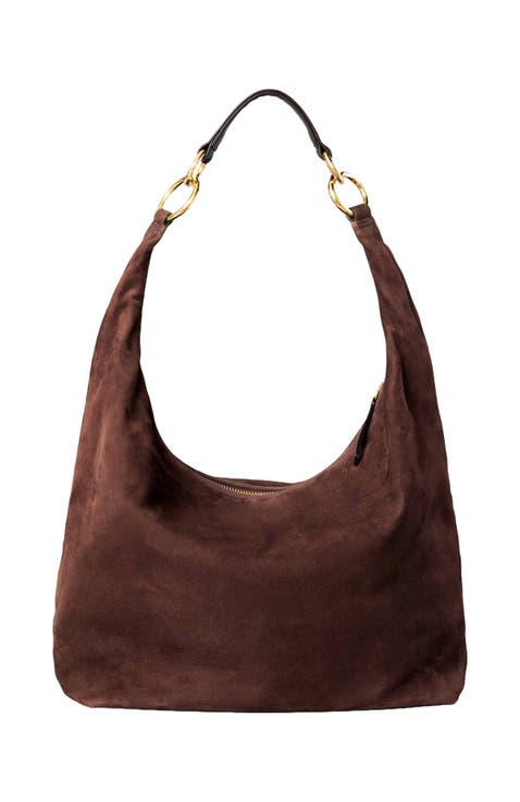 Leather Convertible Hobo Ring Bag