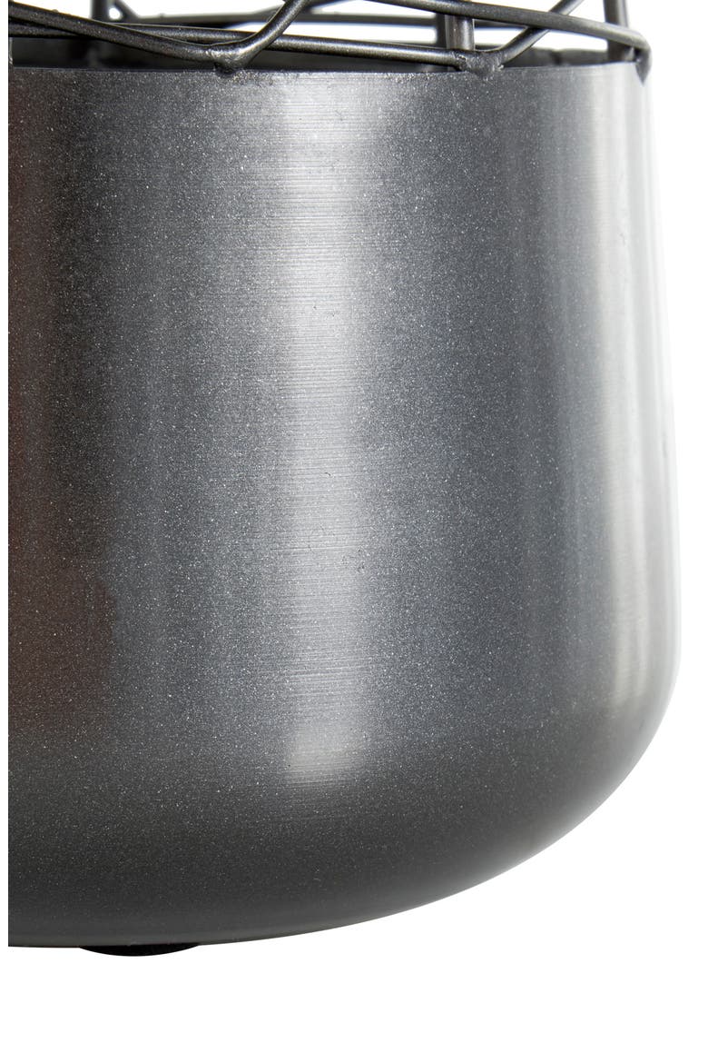 Black Metal Vase, Alternate, color, BLACK