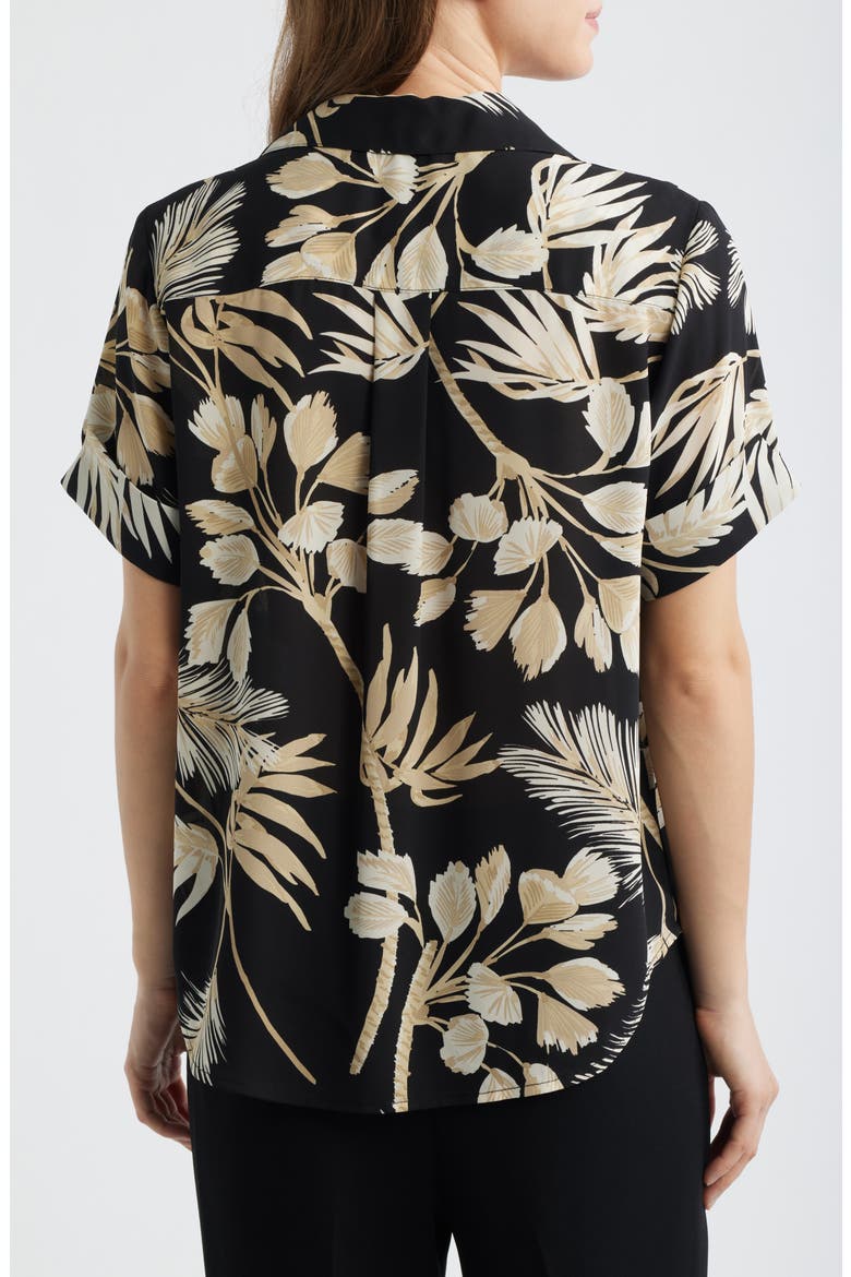 Floral Print Short Sleeve Button-Up Shirt, Alternate, color, ANNE BLACK MULTI