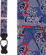 Trafalgar Freedom's Torch Patriotic Silk Novelty Button End Suspenders